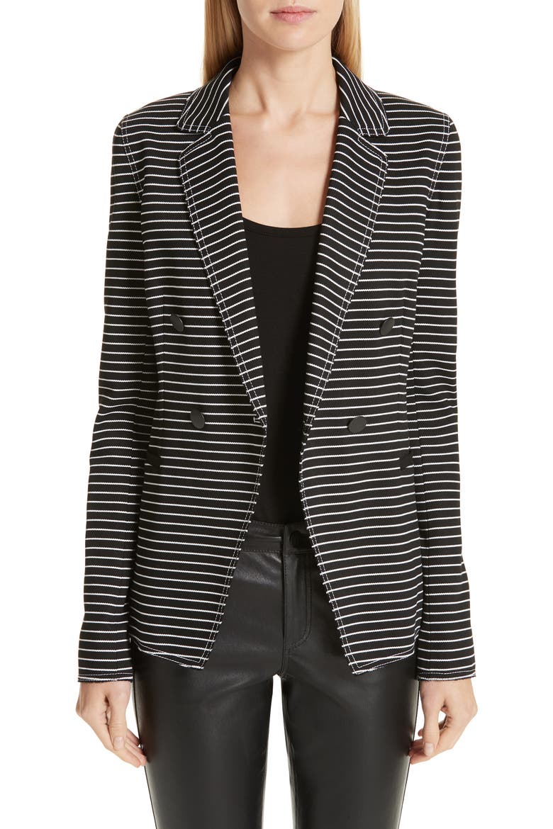 Devin Stripe Blazer, Main, color, BLACK/ WHITE
