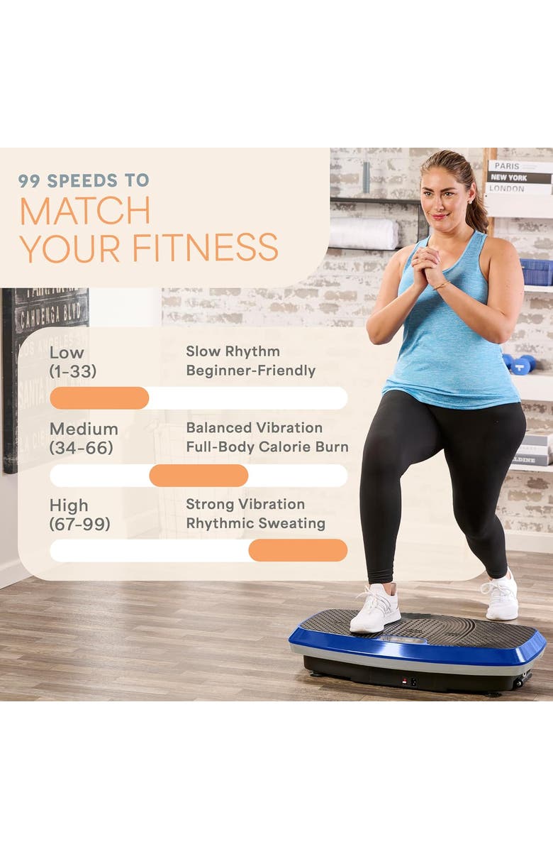 Lifepro Hovert 3D Vibration Plate with Dual Motors for Strength Balance Recovery and Circulation, Alternate, color, Blue