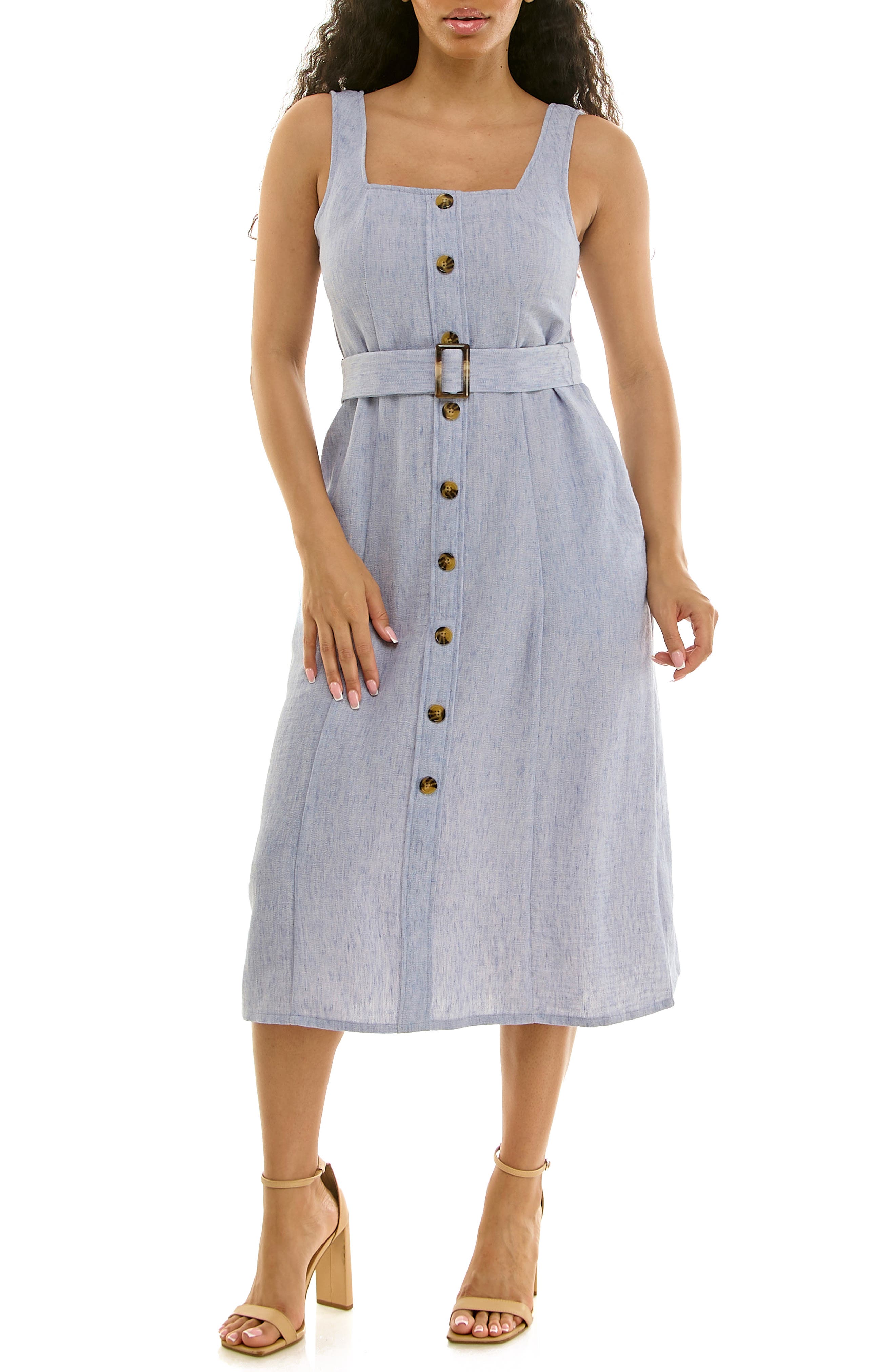 Square Neck Button Front Dress - image 5
