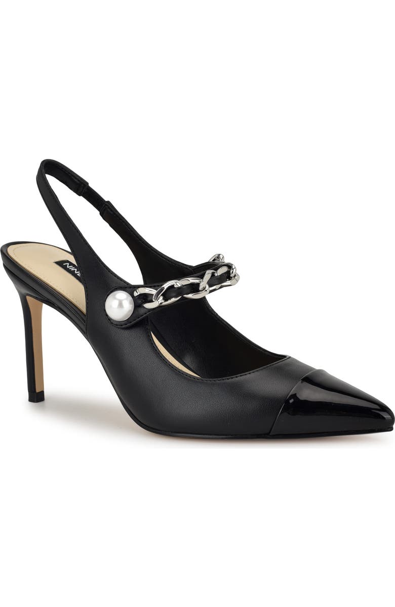 Nine West Rendez Slingback Pointed Cap Toe Mary Jane Pump, Main, color,