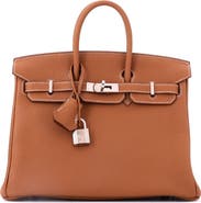 Pre-Owned Hermes Birkin Handbag Brown Togo with Palladium Hardware 25