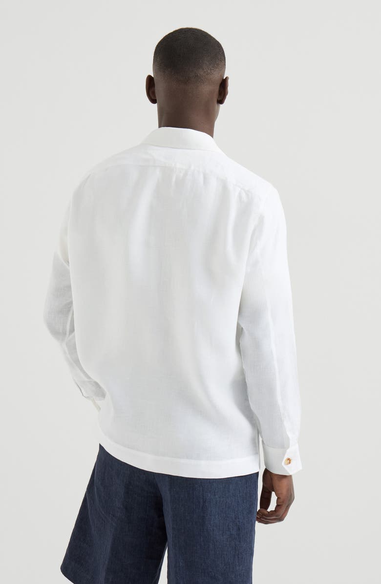 Brunello Cucinelli Linen guayabera, Alternate, color, White