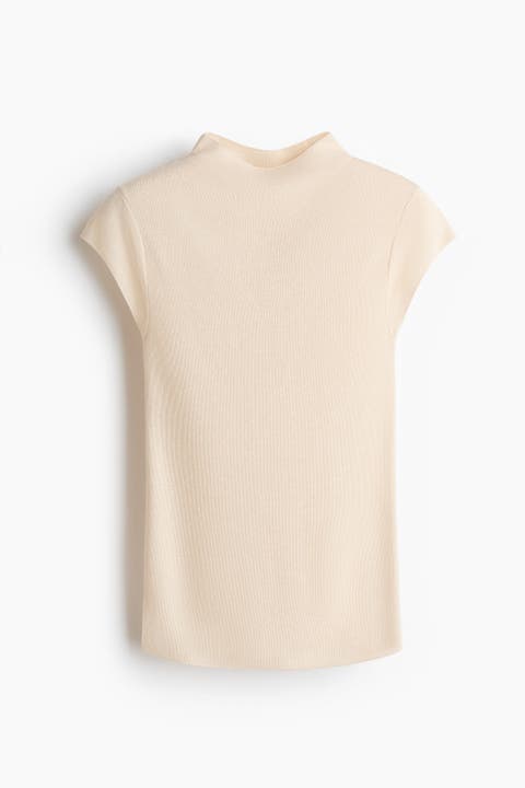 Fine-knit Turtleneck Top