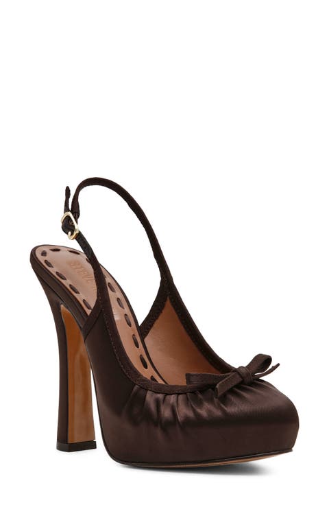 Sofie Satin Bow Platform Slingback Pump