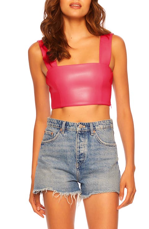Faux Leather Crop Tank