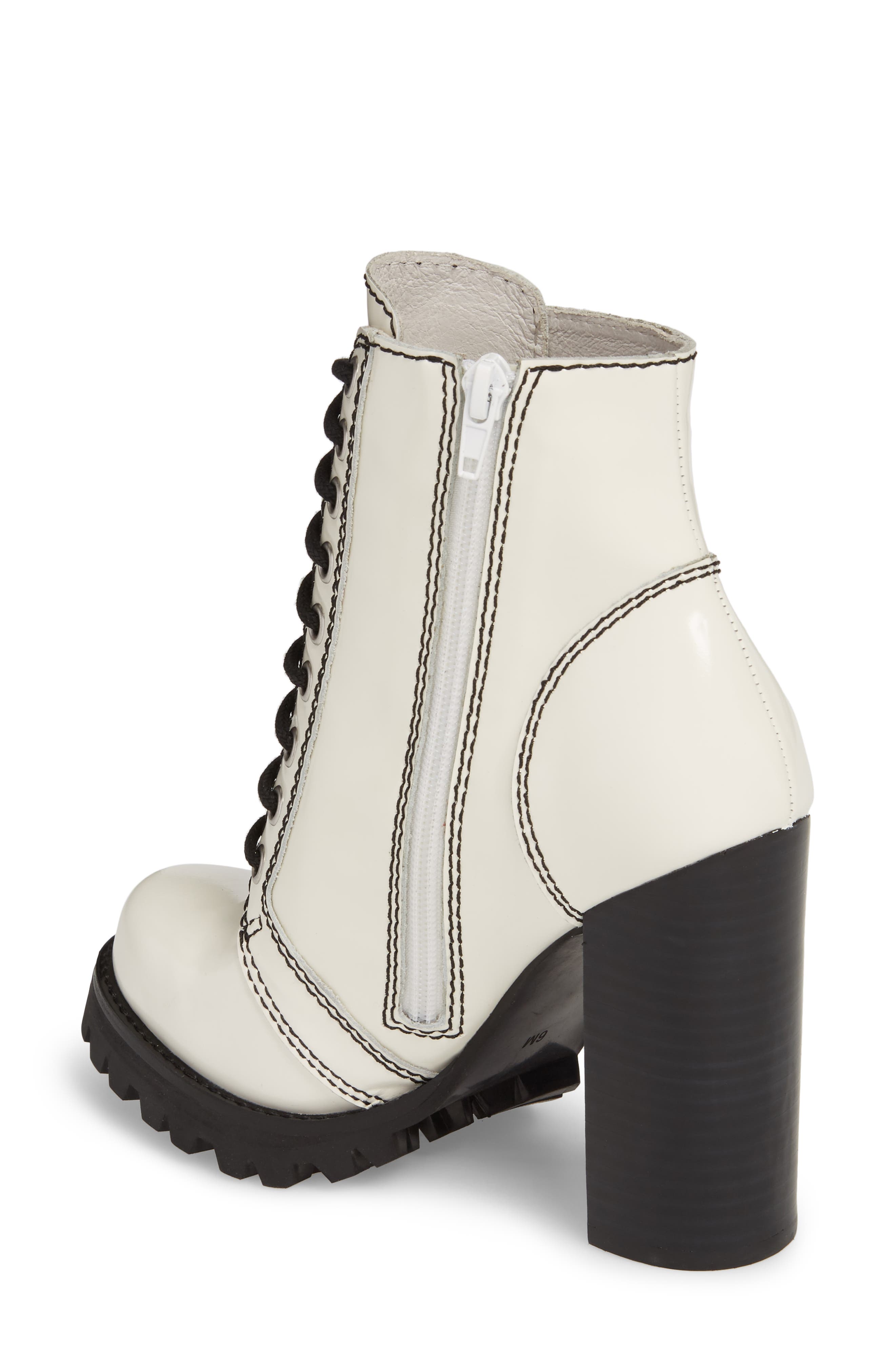 Legion Block Heel Boot, Alternate, color, WHITE BOX BLACK