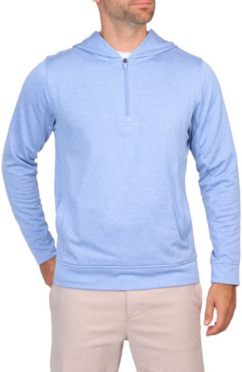 Tailorbyrd Performance Quarter Zip Hoodie In Lt Blue