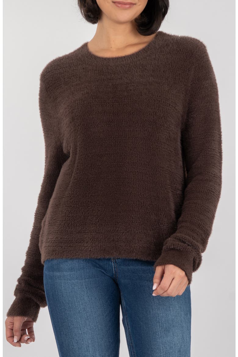 Maxine Fuzzy Sweater, Main, color, BROWN