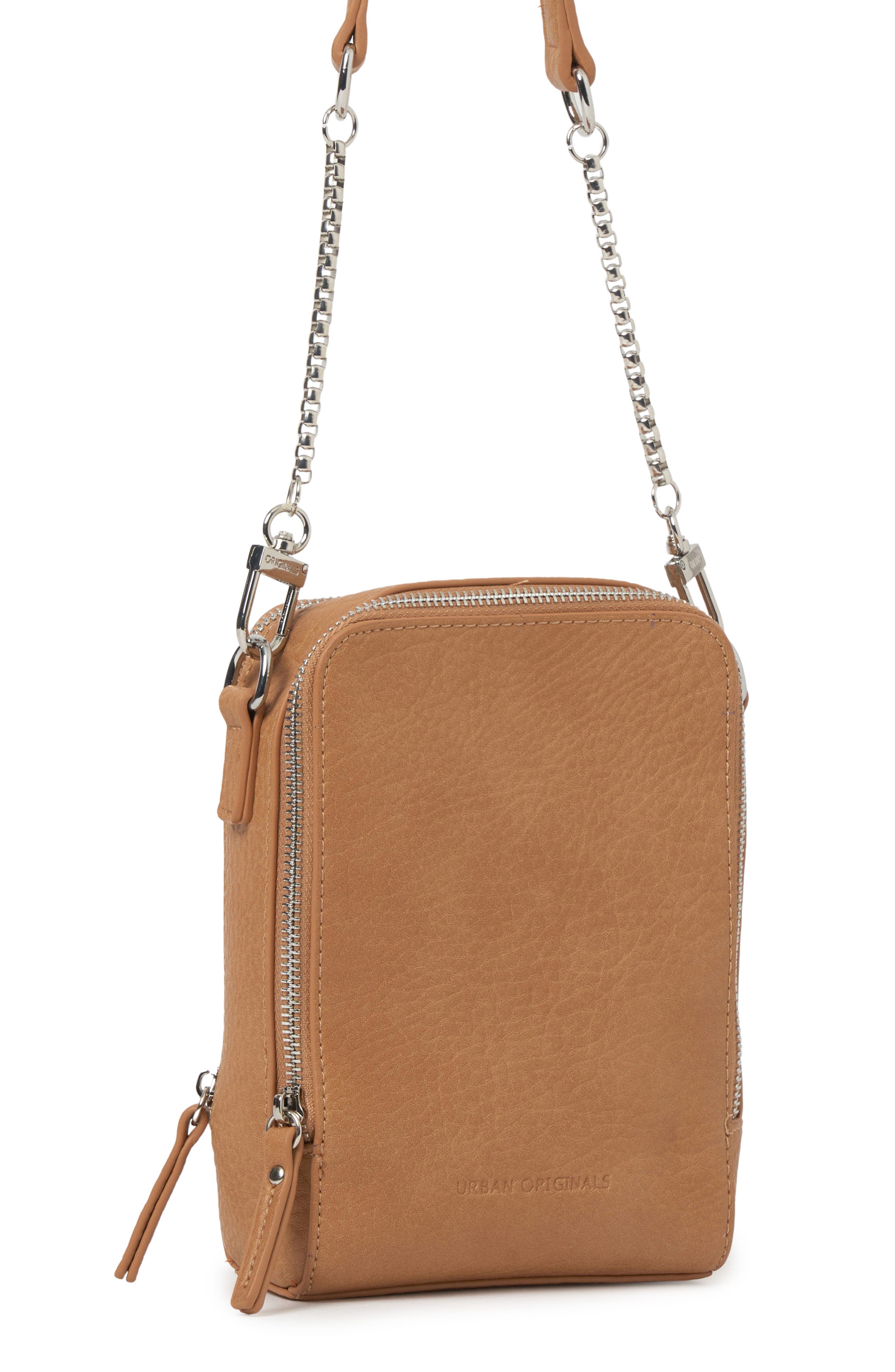 Mirror Mirror Vegan Leather Crossbody Bag, Alternate, color, SAND