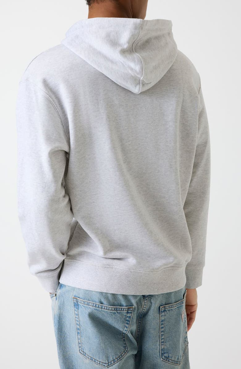 GUESS JEANS Trademark Cotton Fleece Hoodie, Alternate, color, Heather Grey