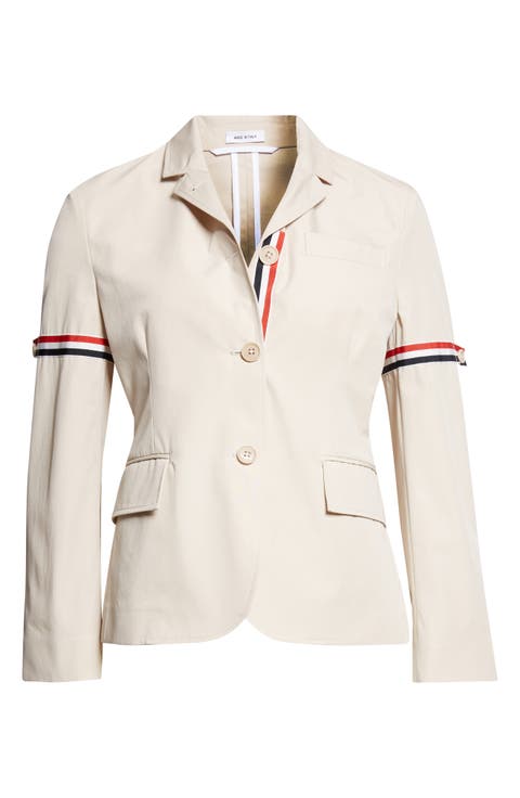 Tricolor Armband Relaxed Fit Cotton Sport Coat