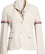 Thom Browne Tricolor Armband Relaxed Fit Cotton Sport Coat