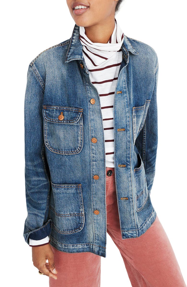 Madewell Denim Chore Coat, Main, color, 