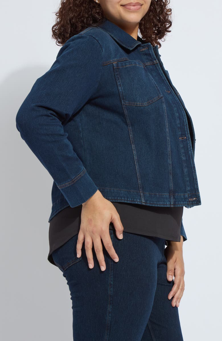 Lysse Curve Hem Denim Jacket, Alternate, color, Indigo
