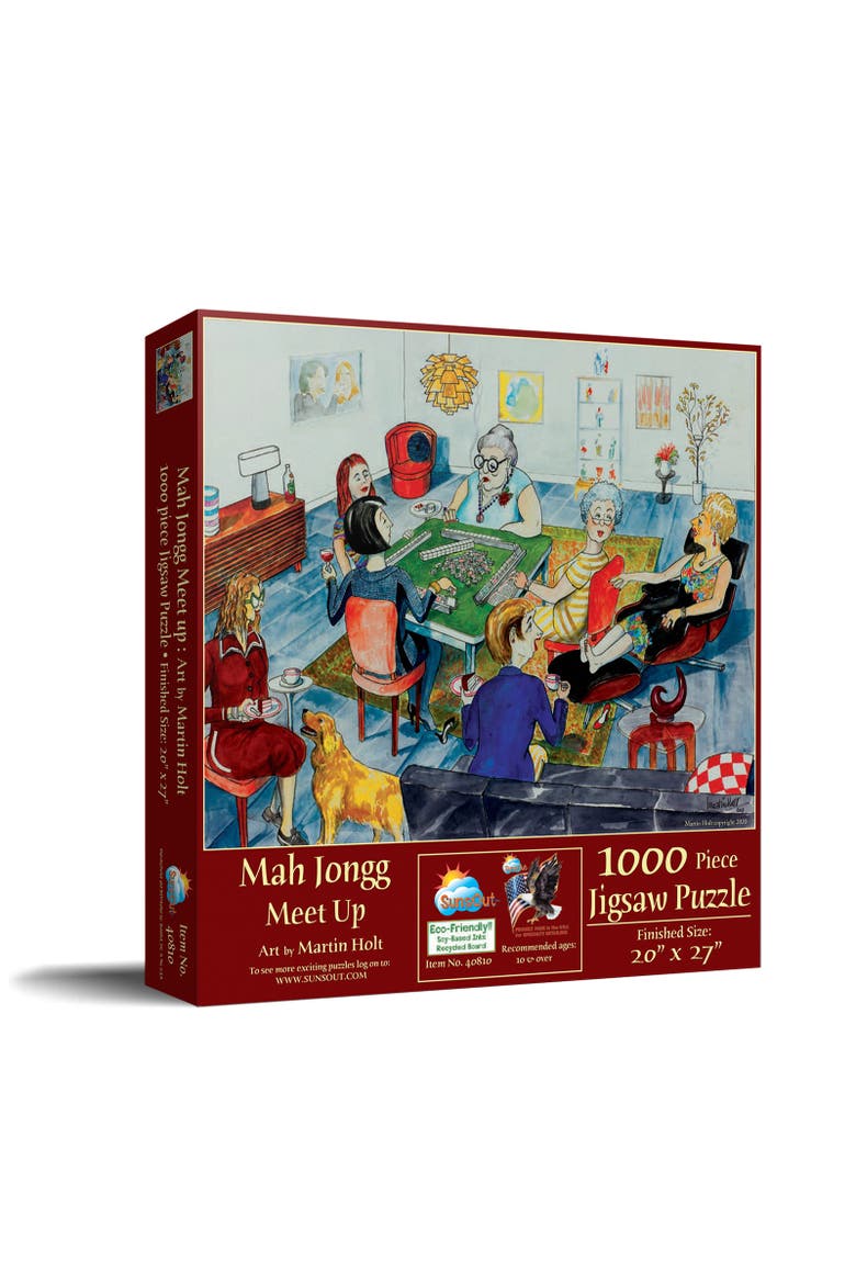 Mah Jongg Meet Up 1000 piece Jigsaw Puzzle for Adults, Main, color, Multicolor