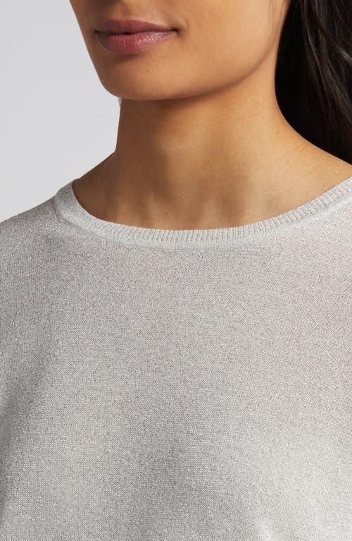 Vince Camuto Metallic Scoop Neck Sweater In Ivory