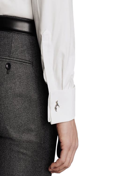 CHARLES TYRWHITT CHARLES TYRWHITT NON-IRON CLIFTON WEAVE CUTAWAY SLIM FIT SHIRT SINGLE CUFF