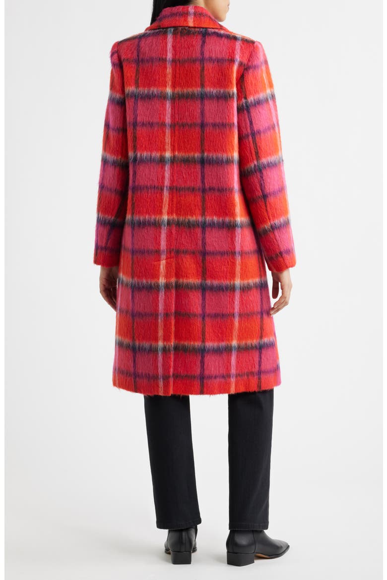 Brushed Plaid Coat, Alternate, color, RED PLAID