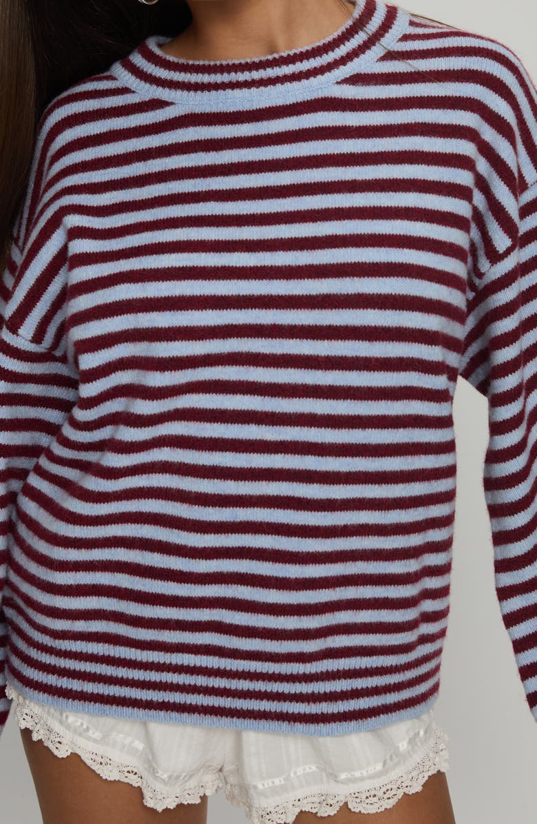 Princess Polly Stroll Striped Oversize Sweater, Alternate, color, Blue Stripe