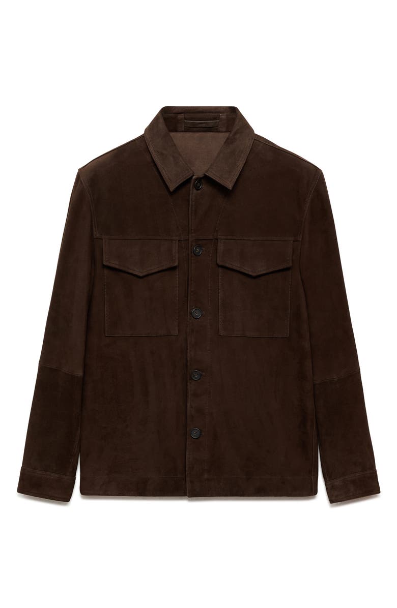 MANGO Suede Button-Up Shirt Jacket, Alternate, color, 