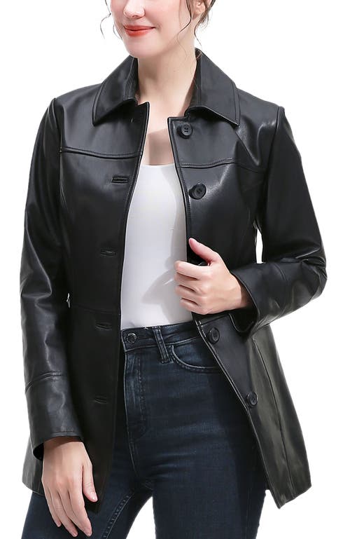 Kimi & Kai Ailany Leather Car Coat In Black