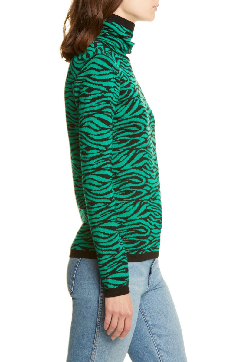 Victor Glemaud Tiger Stripe Turtleneck Wool Sweater, Alternate, color,