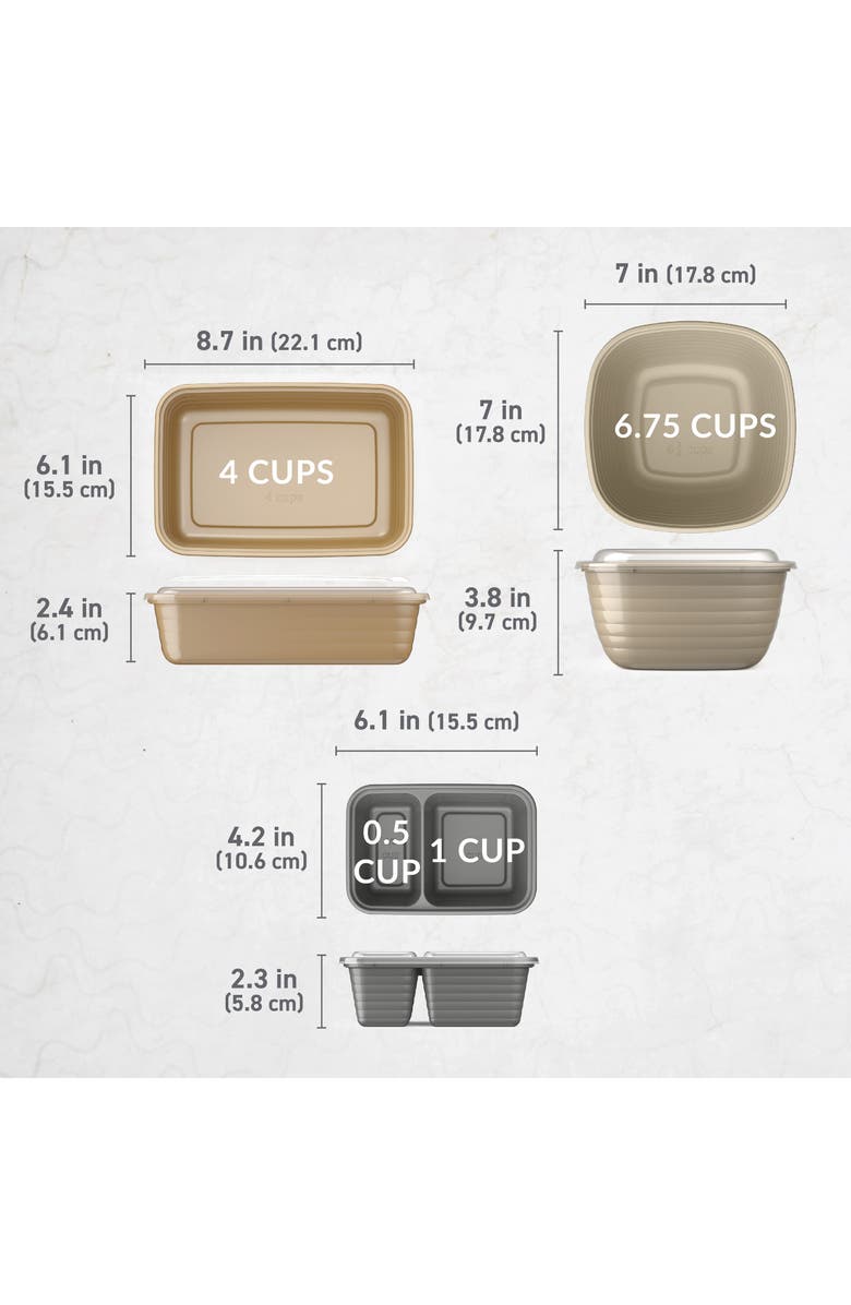 BENTGO Prep 60-Piece Meal Prep Kit, Alternate, color, Gleam Metallics