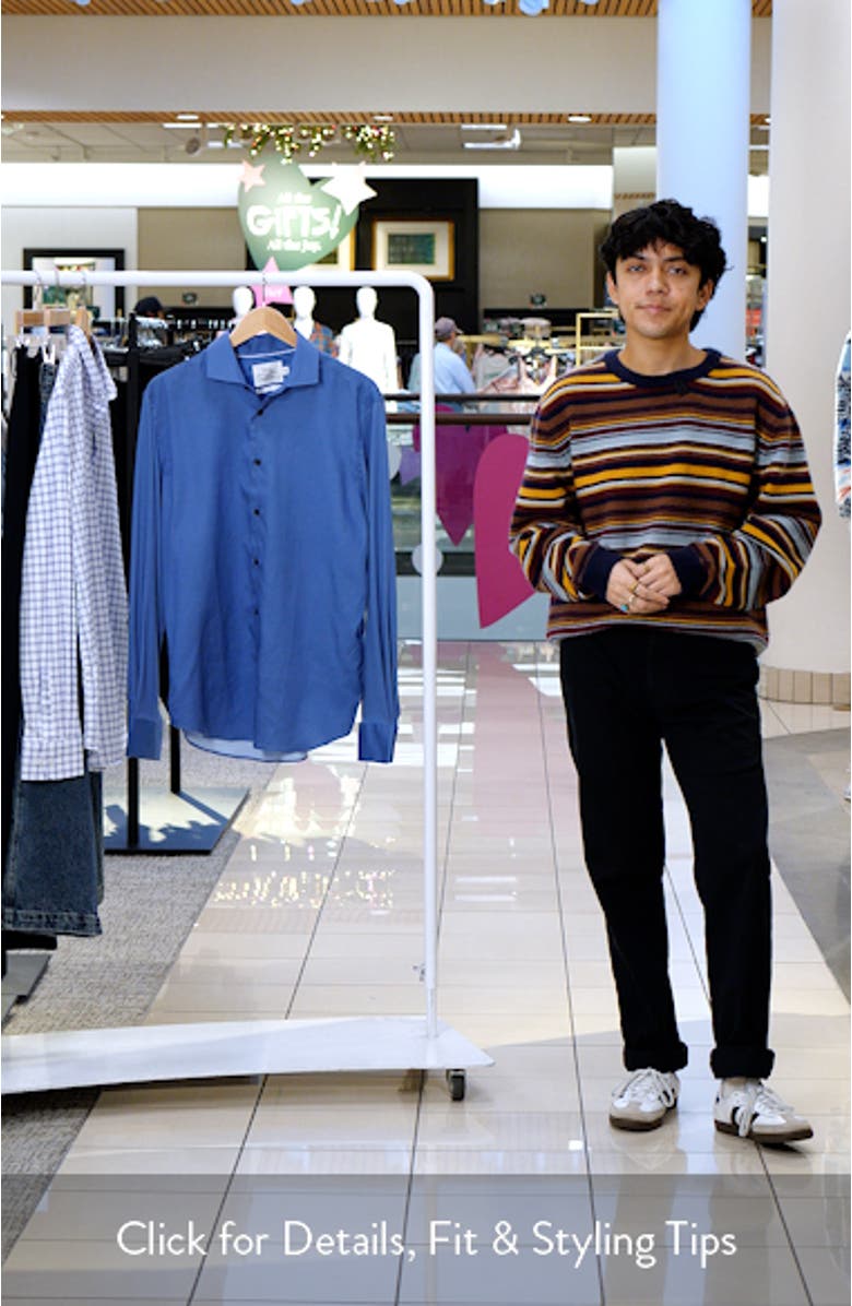 Slim Fit Micro Geo Reworked Cotton Dress Shirt, sales video thumbnail