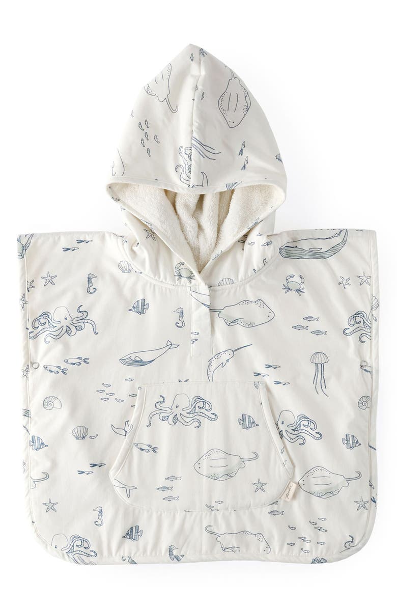 Pehr Cotton Hooded Towel Poncho, Alternate, color, Life Aquatic