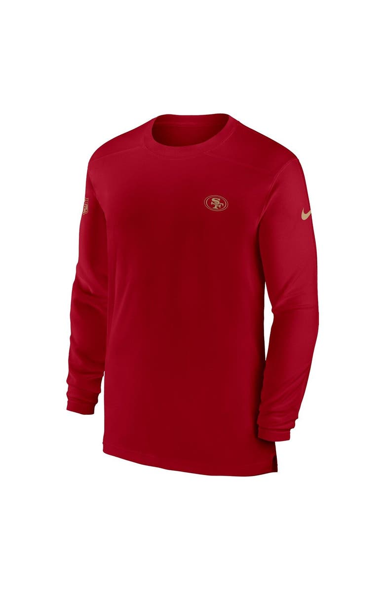 Nike Men's Nike Scarlet San Francisco 49ers Sideline Coach Performance Long Sleeve T-Shirt, Alternate, color,