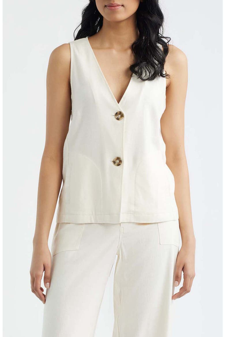 Relaxed Fit Vest, Main, color, PARCHMENT