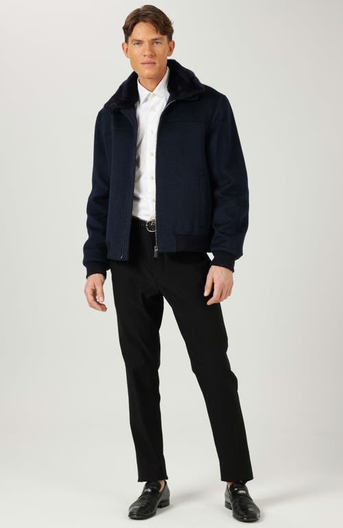 Gorski Wool Jacket With Shearling Lamb In Blue