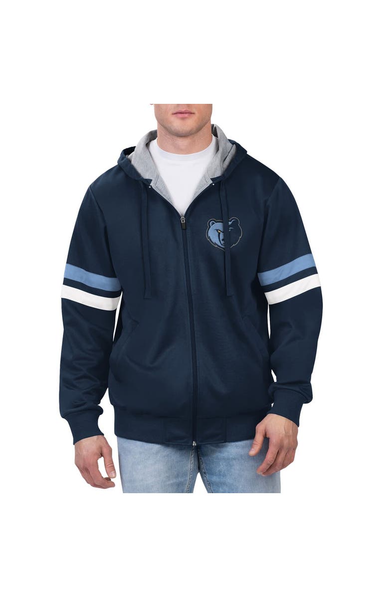 G-III SPORTS BY CARL BANKS Men's G-III Sports by Carl Banks Navy Memphis Grizzlies Contender Full-Zip Hoodie Jacket, Main, color, Navy