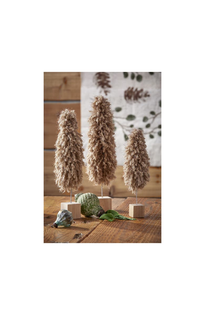 tag Minky Fleece Tree Sculpture Taupe Brown Holiday Decor, Alternate, color, Brown