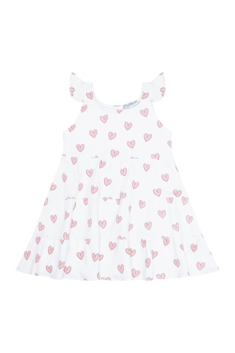 Pink Heart Print Ruffle Dress - Toddler & Little Kid, Main, color, Pink
