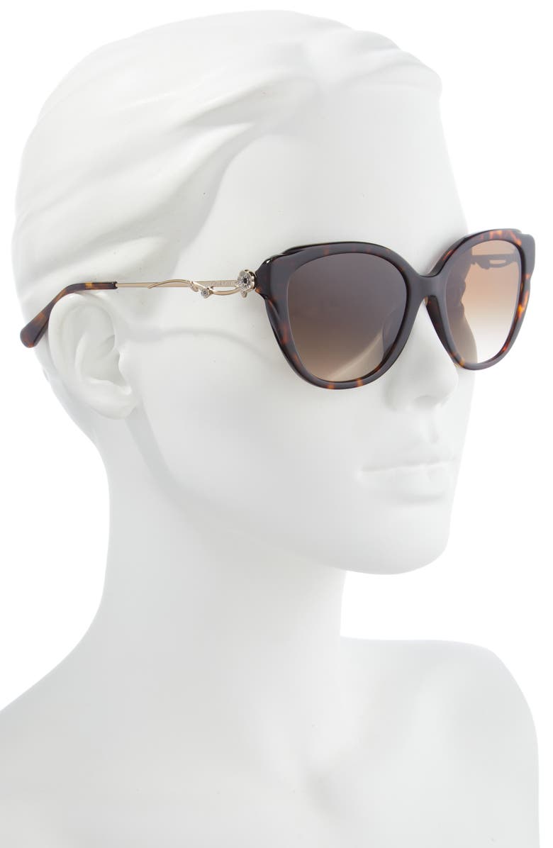 COACH 55mm Cat Eye Sunglasses, Alternate, color, Dark Tortoise