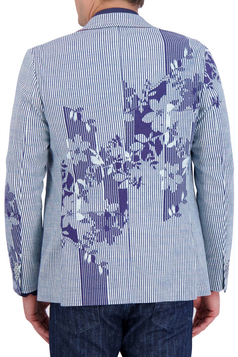 Daylen Floral Stripe Seersucker Sport Coat, Alternate, color, BLUE