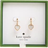 Kate Spade New York heart drop huggie hoop earrings