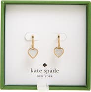 Kate Spade New York heart drop huggie hoop earrings