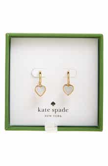 Kate Spade New York heart drop huggie hoop earrings
