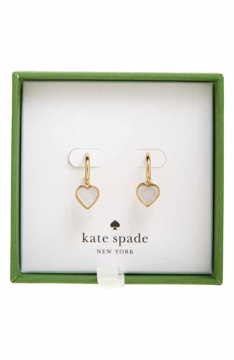 Kate Spade New York heart drop huggie hoop earrings