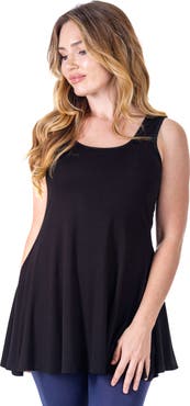 24seven Comfort Apparel Scoop Neck Sleeveless Tunic Top