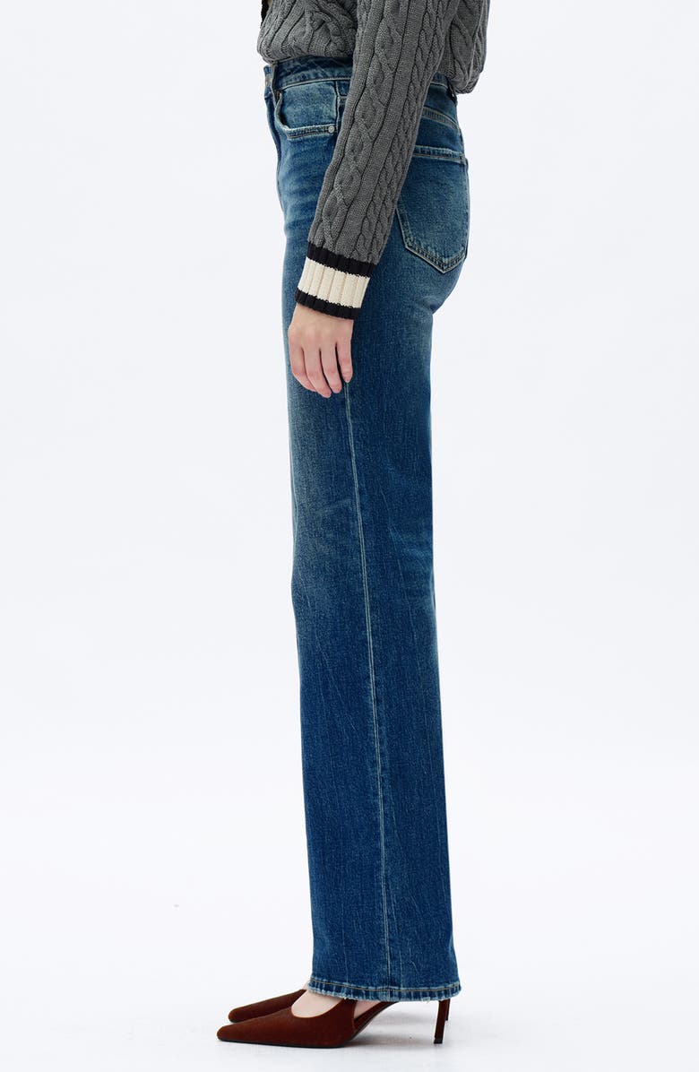 Bayeas High Waist Relaxed Straight Leg Jeans, Alternate, color, Retro Dark Blue