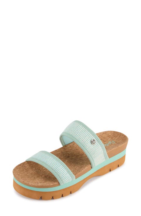 Knit Platform Slide Sandal (Women)