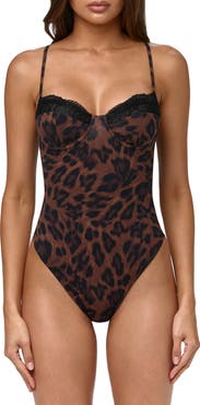 Naked Wardrobe Lace Trim Bodysuit