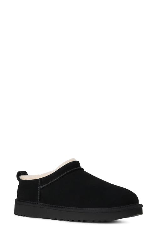 Ugg(r) Classic Micro Genuine Shearling Slipper In Black