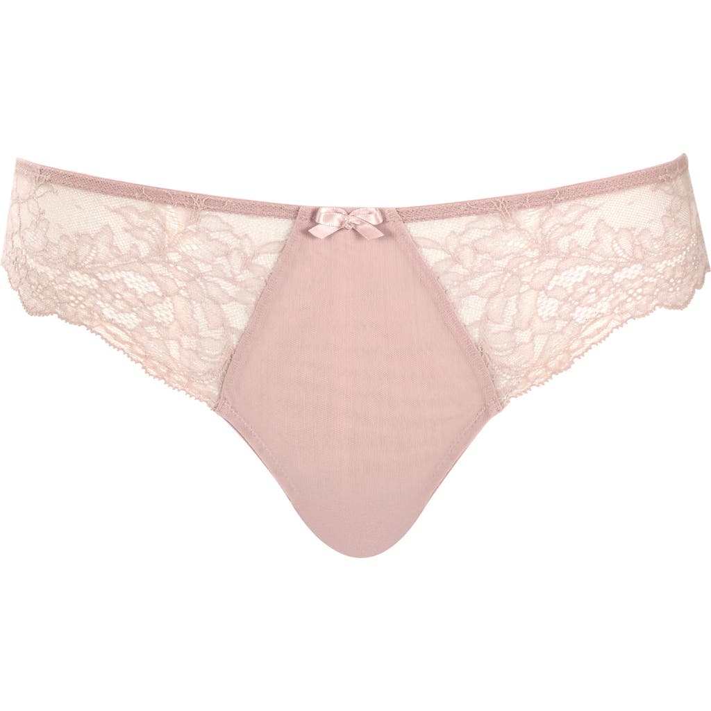 Panache Ana Lace Trim Thong In Pink