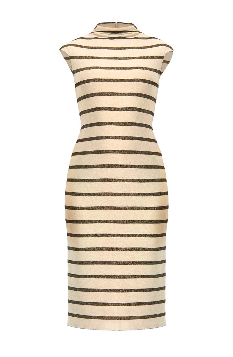 IVONNE Striped Jersey Midi Dress, Alternate, color, Sand