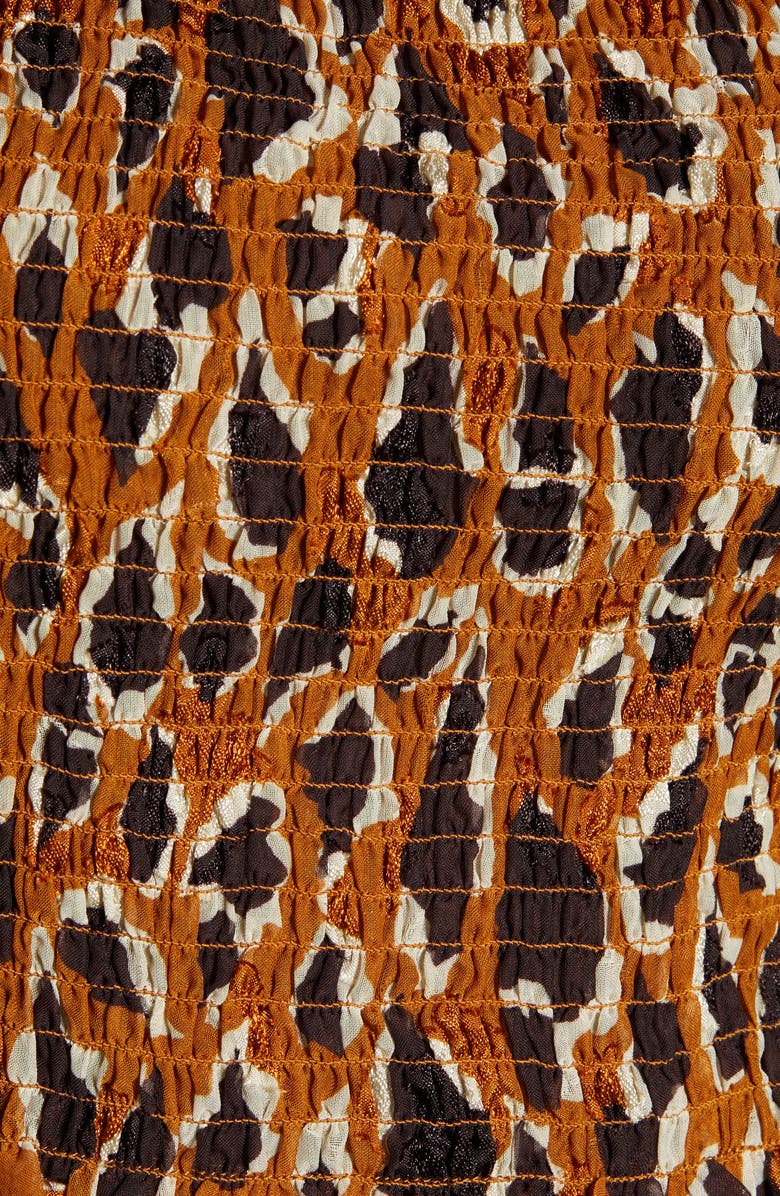 J.O.A. Smocked Jacquard Woven Crop Top, Alternate, color, 