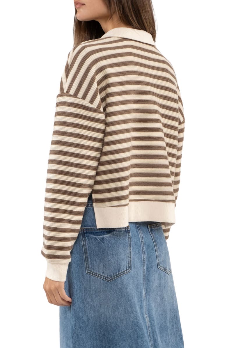 Blu Pepper Johnny Collar Long Sleeve Polo, Alternate, color, 